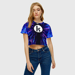 Футболка 3D укороченная женская The Killers neon energy, цвет: 3D-принт — фото 2