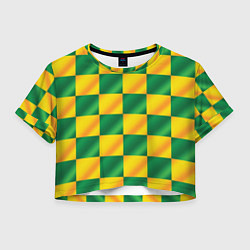 Женский топ Желтый и зеленый геометрический паттерн