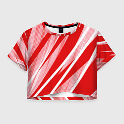 Женский топ Красно-белый абстракция с полосами