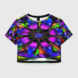 Женский топ Неоновая психоделика лепестки