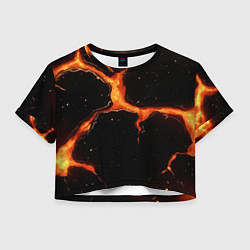 Женский топ Оранжевый разлом на черной текстуре