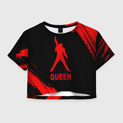 Футболка 3D укороченная женская Queen - red gradient, цвет: 3D-принт