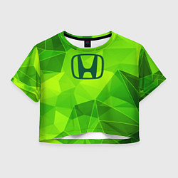 Футболка 3D укороченная женская Honda green poly, цвет: 3D-принт