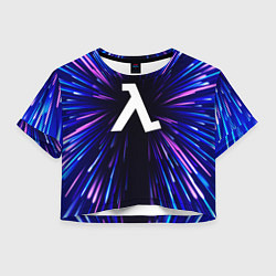Футболка 3D укороченная женская Half-Life neon energy, цвет: 3D-принт