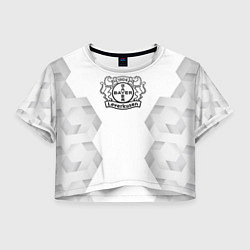 Футболка 3D укороченная женская Bayer 04 white poly, цвет: 3D-принт