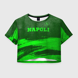 Футболка 3D укороченная женская Napoli - green gradient посередине, цвет: 3D-принт