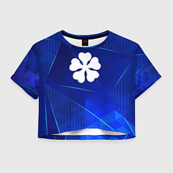 Футболка 3D укороченная женская Black Clover blue poly, цвет: 3D-принт