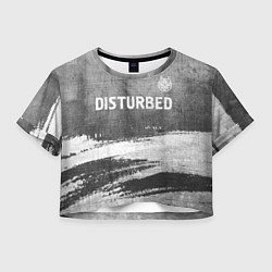 Футболка 3D укороченная женская Disturbed - grey gradient посередине, цвет: 3D-принт
