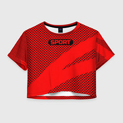 Женский топ Sport красно-чёрный текстурный