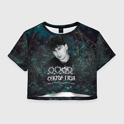 Футболка 3D укороченная женская Сектор газа ночной фон, цвет: 3D-принт