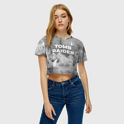 Футболка 3D укороченная женская Tomb Raider - grey gradient посередине, цвет: 3D-принт — фото 2