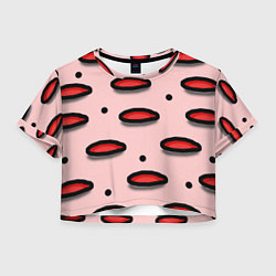 Футболка 3D укороченная женская Круги маркер - паттерн, цвет: 3D-принт