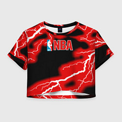 Футболка 3D укороченная женская NBA шторм, цвет: 3D-принт