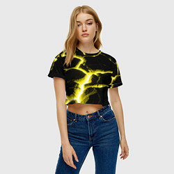 Футболка 3D укороченная женская The rift, цвет: 3D-принт — фото 2