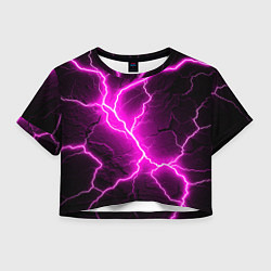 Футболка 3D укороченная женская The color is pink and black, цвет: 3D-принт