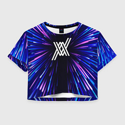 Футболка 3D укороченная женская Darling in the FranXX neon energy, цвет: 3D-принт
