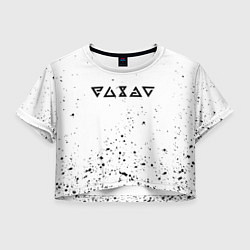 Футболка 3D укороченная женская Ведьмак брызги красок, цвет: 3D-принт