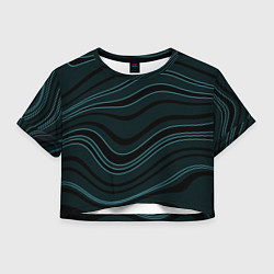 Женский топ Тёмный синий волнистые полосы