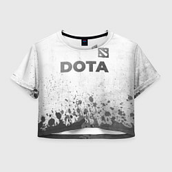Футболка 3D укороченная женская Dota - white gradient посередине, цвет: 3D-принт