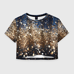 Женский топ Золотые блестки на черно-синем фоне