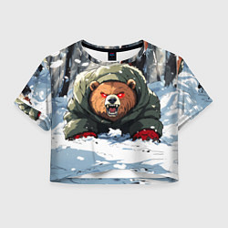 Женский топ Злой медведь с красными глазами