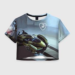 Футболка 3D укороченная женская Lamborghini - motorsport extreme, цвет: 3D-принт