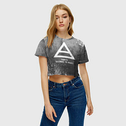Футболка 3D укороченная женская Thirty Seconds to Mars - grey gradient, цвет: 3D-принт — фото 2