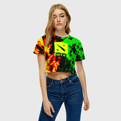 Футболка 3D укороченная женская Dota 2 кислотные краски, цвет: 3D-принт — фото 2