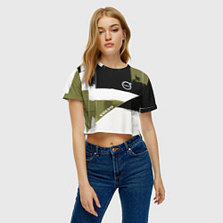 Футболка 3D укороченная женская Volvo логотип, цвет: 3D-принт — фото 2