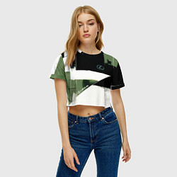 Футболка 3D укороченная женская Lexus логотип, цвет: 3D-принт — фото 2