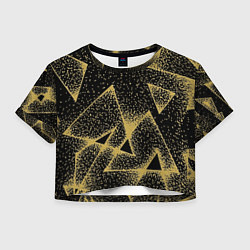 Футболка 3D укороченная женская Triangle yellow with dots, цвет: 3D-принт