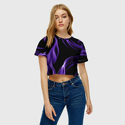 Футболка 3D укороченная женская Purple abstraction, цвет: 3D-принт — фото 2