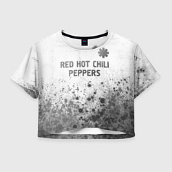 Футболка 3D укороченная женская Red Hot Chili Peppers - white gradient посередине, цвет: 3D-принт