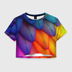 Женский топ Радужные перья попугая