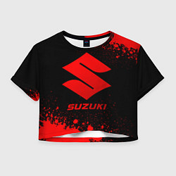 Футболка 3D укороченная женская Suzuki - red gradient, цвет: 3D-принт