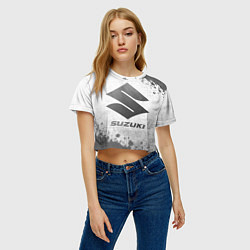 Футболка 3D укороченная женская Suzuki - white gradient, цвет: 3D-принт — фото 2