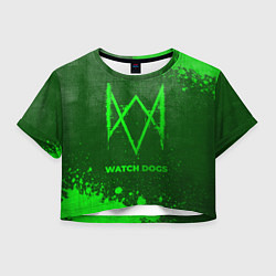 Футболка 3D укороченная женская Watch Dogs - green gradient, цвет: 3D-принт