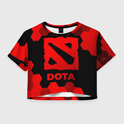 Футболка 3D укороченная женская Dota - red gradient, цвет: 3D-принт