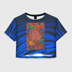 Футболка 3D укороченная женская Astro психоделика, цвет: 3D-принт