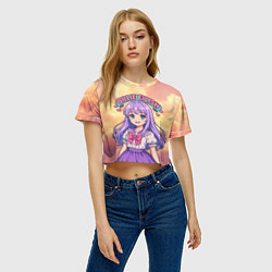 Футболка 3D укороченная женская Билли Айлиш в аниме стиле, цвет: 3D-принт — фото 2