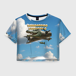Футболка 3D укороченная женская Bombardino Crocodillo мем, цвет: 3D-принт