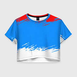 Футболка 3D укороченная женская Патриот - флаг, цвет: 3D-принт
