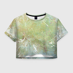 Женский топ Абстракция - white waves on green background