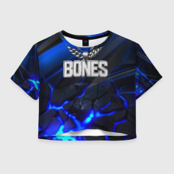 Футболка 3D укороченная женская Цепочка Bones, цвет: 3D-принт