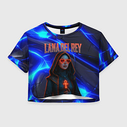 Футболка 3D укороченная женская Lana Del Rey киберпанк, цвет: 3D-принт