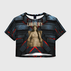 Футболка 3D укороченная женская Lana Del Rey в греческом стиле на троне, цвет: 3D-принт