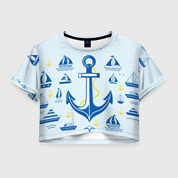 Женский топ Якорь и корабли