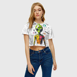 Футболка 3D укороченная женская Вы не одиноки, цвет: 3D-принт — фото 2