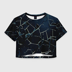 Женский топ Тёмный чёрно-синий битые плиты
