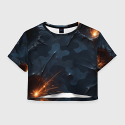 Женский топ Камуфляжная текстура с дырами